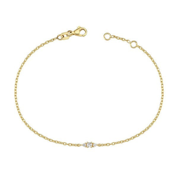 Petit armbånd i 14 kt guld med 0,09 ct diamanter fra Nuran